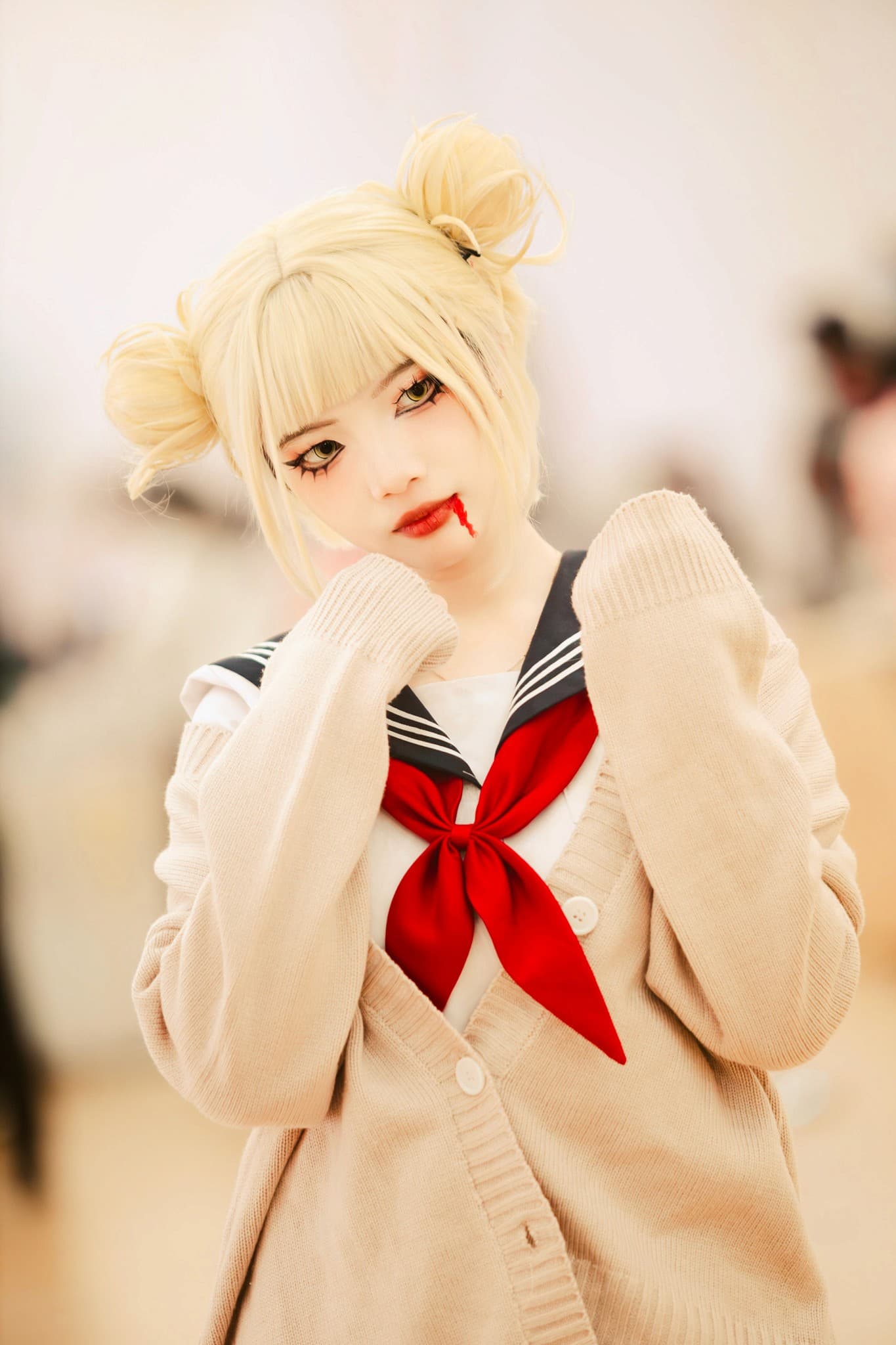 Anime cosplayer in costume at a Tokyo event - guide translates the subculture